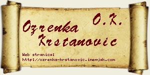 Ozrenka Krstanović vizit kartica